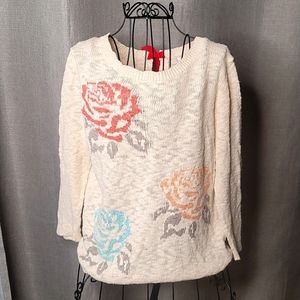 Lc floral bow sweater sz Medium